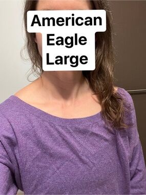 American Eagle Lightweight 100% cotton Boatneck knit Grape Purple sweater. Large